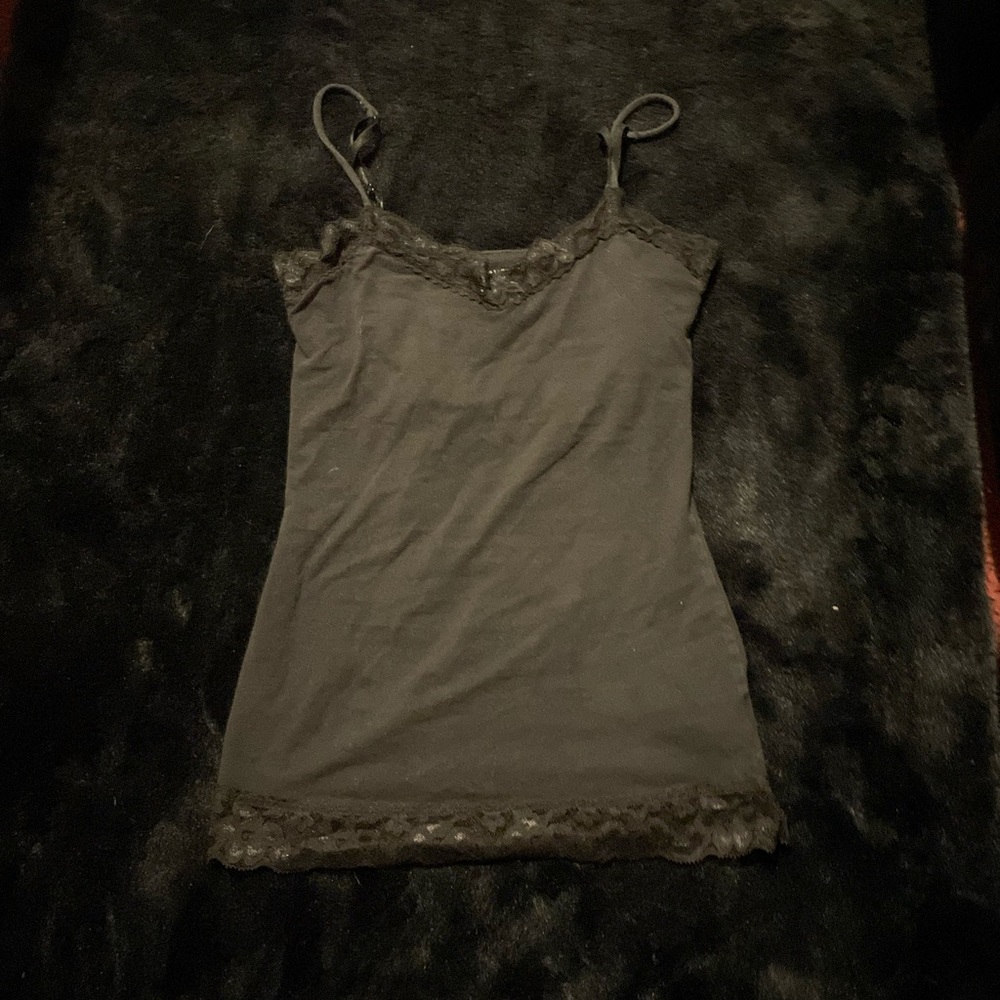Black tank top with lace